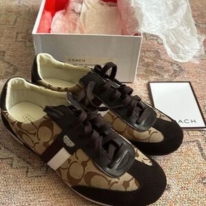 Size 10 brown Coach Sneakers